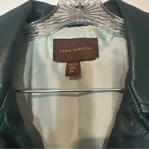John Carlisle Teal Leather Jacket - Picture 4 of 6